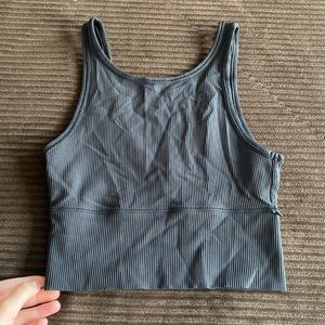 Black Ribbed Power Pivot Tank Lululemon